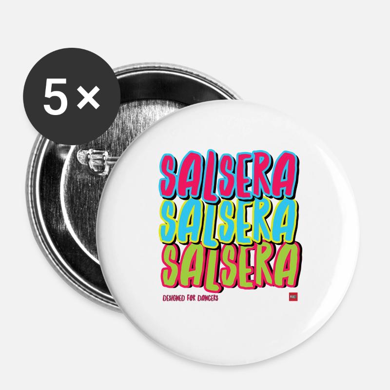 Salsera Graffiti Style #1 - Buttons groß 56 mm (5er Pack) - Weiß