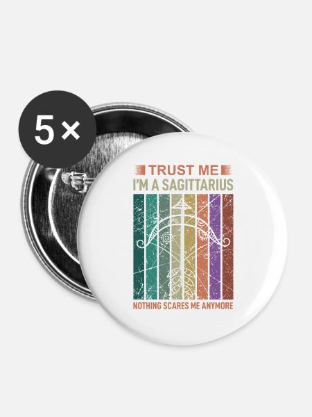 Sternzeichen Schütze - Buttons groß 56 mm (5er Pack) - Weiß
