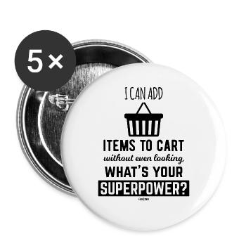 shopping cart shopping shopping shopping - Buttons large 2.2''/56 mm (5-pack) - white - Front
