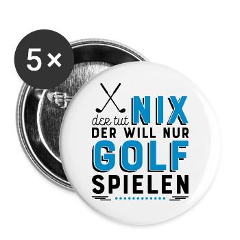 Golf spielen - Buttons groß 56 mm (5er Pack) - Weiß - Vorne