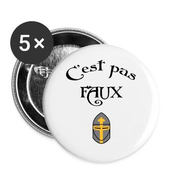 C'est pas faux ! - Lot de 5 grands badges (56 mm) - blanc - Devant