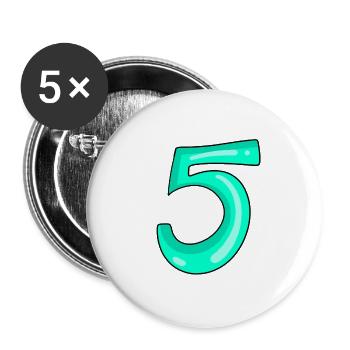 5 - Lot de 5 grands badges (56 mm) - blanc - Devant