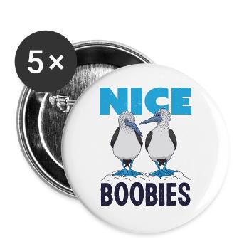Nice Boobies Blue Footed Booby Bird Gift Funny - Buttons large 2.2''/56 mm (5-pack) - white - Front
