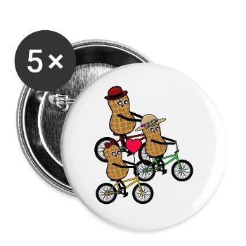 Family Excursion Kids Peanut Bicycle Riding - Buttons large 2.2''/56 mm (5-pack) - white - Front