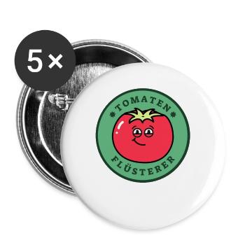 Tomaten Flüsterer - Buttons groß 56 mm (5er Pack) - Weiß - Vorne