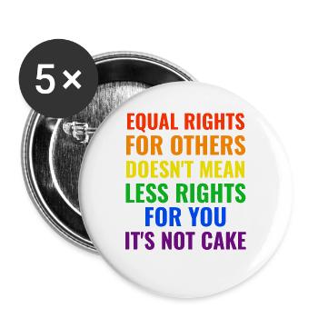 L’égalité des droits pour les autres ne signifie pas moins de droits - Lot de 5 grands badges (56 mm) - blanc - Devant