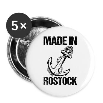 Rostock Gift Saying - Buttons large 2.2''/56 mm (5-pack) - white - Front