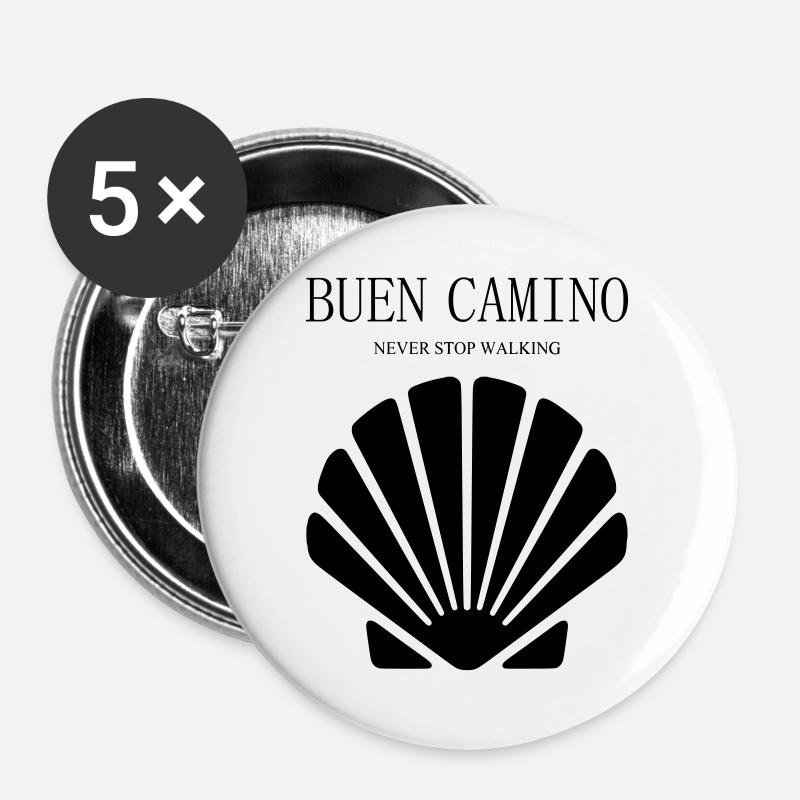 Buen Camino Never Stop Walking - Buttons large 2.2''/56 mm (5-pack) - white