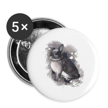 Rabbit - Buttons large 2.2''/56 mm (5-pack) - white - Front