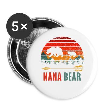 nana bär - Buttons groß 56 mm (5er Pack) - Weiß - Vorne