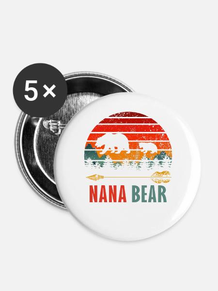 nana bär - Buttons groß 56 mm (5er Pack) - Weiß