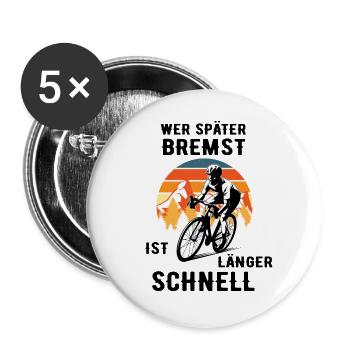 Rennrad Fahrradfahrer Retro Geschenk - Buttons groß 56 mm (5er Pack) - Weiß - Vorne