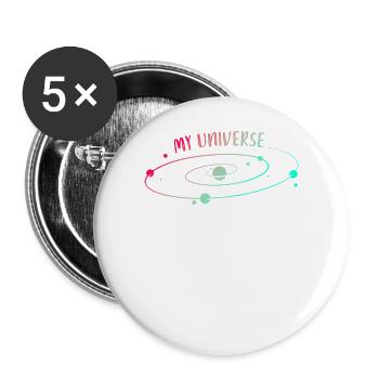 Universe Planet Rocket Stars - Buttons large 2.2''/56 mm (5-pack) - white - Front