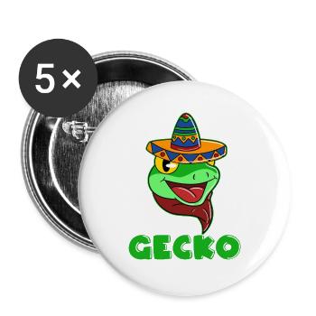 Cinco de Mayo Tag Cinco de Gecko - Buttons large 2.2''/56 mm (5-pack) - white - Front