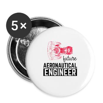Future Aeronautical Engineer - Buttons large 2.2''/56 mm (5-pack) - white - Front
