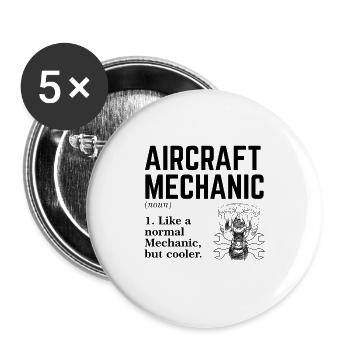 Aircraft Mechanic - Buttons large 2.2''/56 mm (5-pack) - white - Front
