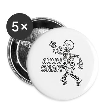 Awww Snap Skeleton Broken Bones - Buttons large 2.2''/56 mm (5-pack) - white - Front