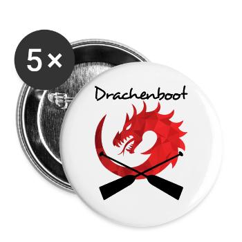 Drachenboot mit Drachenkopf und Paddel - Buttons groß 56 mm (5er Pack) - Weiß - Vorne