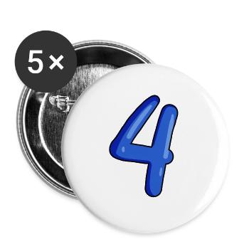 4 - Lot de 5 grands badges (56 mm) - blanc - Devant