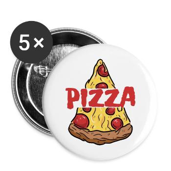 Pizza - Pizza Share - Buttons large 2.2''/56 mm (5-pack) - white - Front