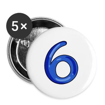 6 - Lot de 5 grands badges (56 mm) - blanc - Devant