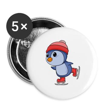 Skating - Buttons large 2.2''/56 mm (5-pack) - white - Front
