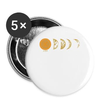 XRP Moon Ripple XRP Hodl Crypto Cryptocurrency - Buttons groß 56 mm (5er Pack) - Weiß - Vorne