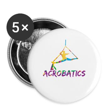 Acrobatics Gymnastics Aerial Turnnast Girl - Buttons groß 56 mm (5er Pack) - Weiß - Vorne