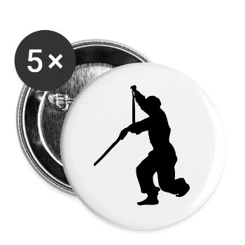 Sanchaku 3 Stück Nunchaku Kung Fu - Buttons groß 56 mm (5er Pack) - Weiß - Vorne