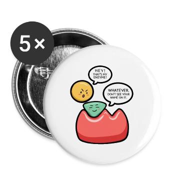 Hé, c’est mon enzyme Don’t See Your Name - Lot de 5 grands badges (56 mm) - blanc - Devant