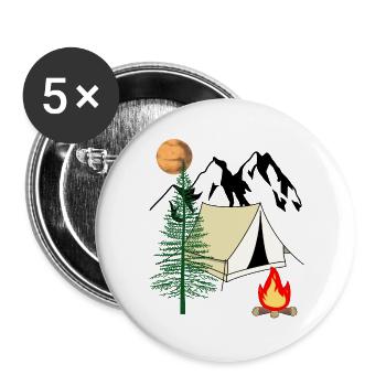 Trekking Camping Summer Summer Holidays Nature - Buttons large 2.2''/56 mm (5-pack) - white - Front