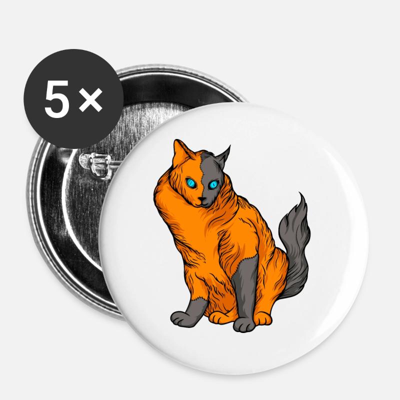 Funny cats 6 - Buttons large 2.2''/56 mm (5-pack) - white