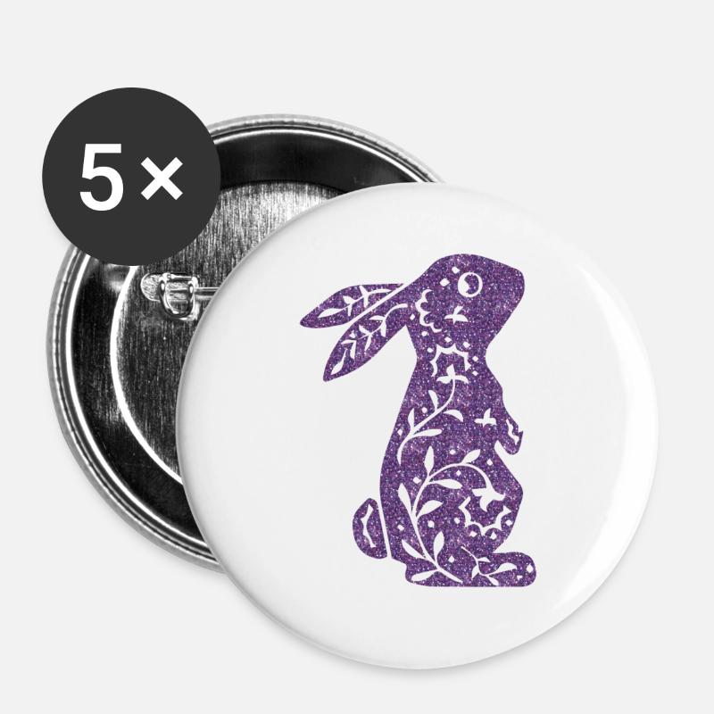 Easter Easter Happy Easter Easter Eggs - Buttons large 2.2''/56 mm (5-pack) - white