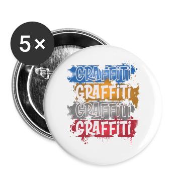 Graffiti - Lot de 5 grands badges (56 mm) - blanc - Devant