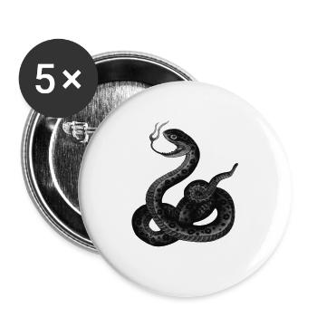 Japanese Snake - Buttons large 2.2''/56 mm (5-pack) - white - Front
