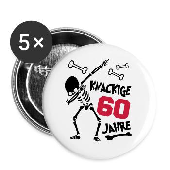 Geburtstag Knackige Jahre Happy Birthday Jahre 60 - Buttons groß 56 mm (5er Pack) - Weiß - Vorne