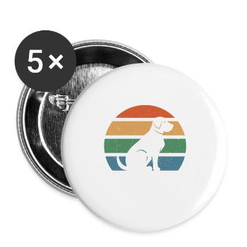 This is my Dog Cuddling Shirt - Lot de 5 grands badges (56 mm) - blanc - Devant