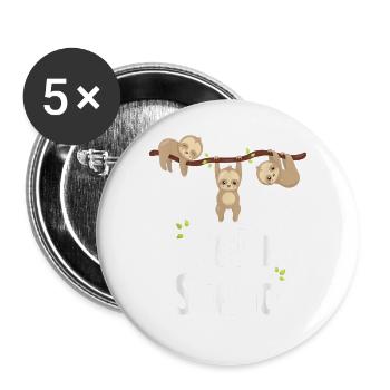 Paresseux Gang Squad - Lot de 5 grands badges (56 mm) - blanc - Devant