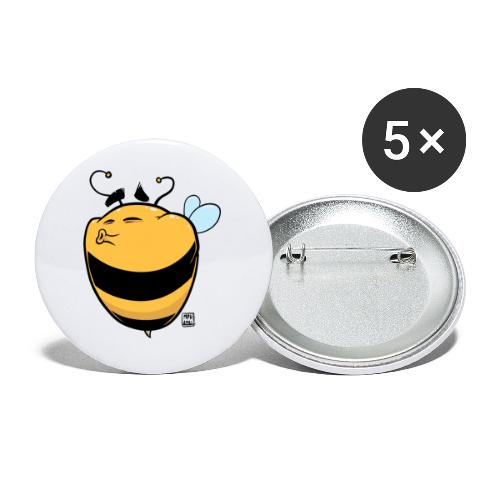 Küss mich Biene - Buttons groß 56 mm (5er Pack)