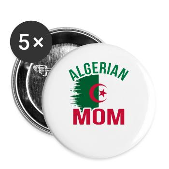 Algeria - Buttons large 2.2''/56 mm (5-pack) - white - Front