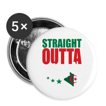Algerien Afrika Geschenkidee - Buttons groß 56 mm (5er Pack) - Weiß - Vorne
