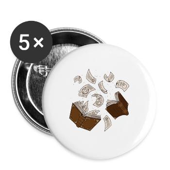 Zauberspruch Buch zum Lesen und RPG Game - Buttons groß 56 mm (5er Pack) - Weiß - Vorne