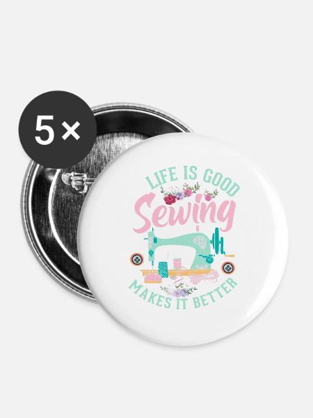 Nähen - Buttons groß 56 mm (5er Pack) - Weiß
