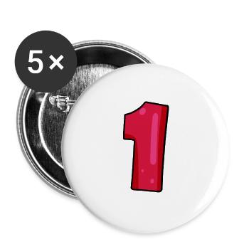 1 - Lot de 5 grands badges (56 mm) - blanc - Devant