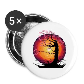 Tree Cherry Blossom Fantasy Cherry Blossom Asia Japan - Buttons large 2.2''/56 mm (5-pack) - white - Front