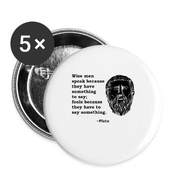 Plato Quote Philosophy Gift Antique Philosopher - Buttons large 2.2''/56 mm (5-pack) - white - Front
