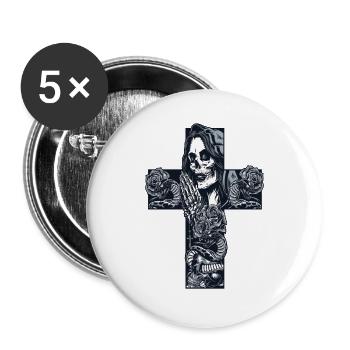 Crâne crâne crânes os du crâne - Lot de 5 grands badges (56 mm) - blanc - Devant