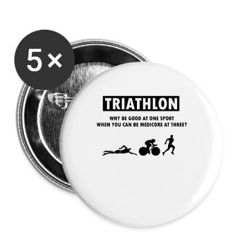 Triathlon Triathlete Gift Sport Hobby Funny - Buttons large 2.2''/56 mm (5-pack) - white - Front