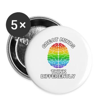 Les grands esprits pensent différemment - Lot de 5 grands badges (56 mm) - blanc - Devant