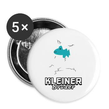 Kleiner Bruder Dinosaurier - Buttons groß 56 mm (5er Pack) - Weiß - Vorne